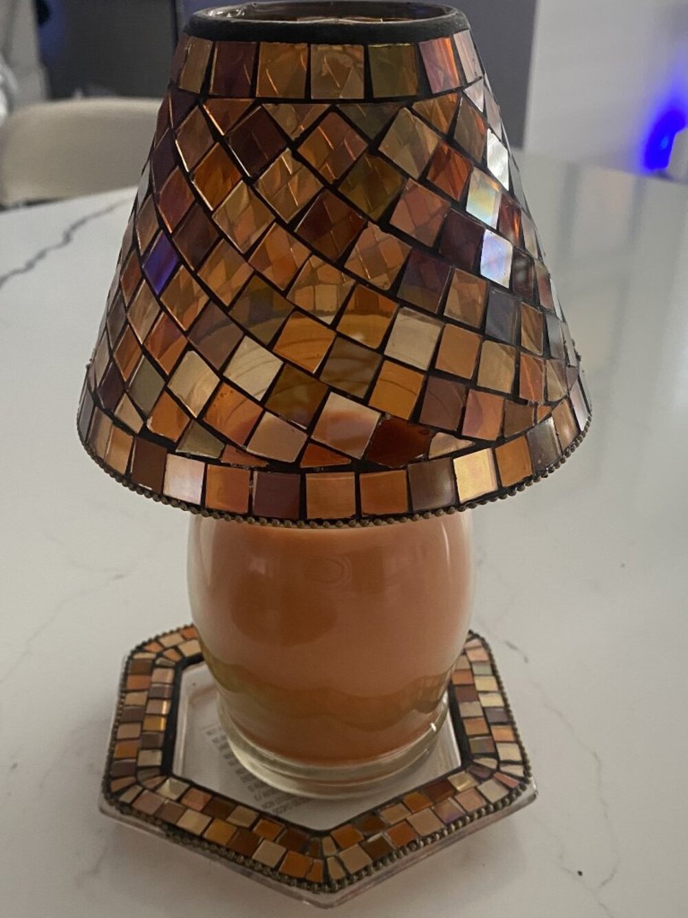Partylite Global Fusion Mosaic Decorative Candle Shade Holder Tray HB3105U